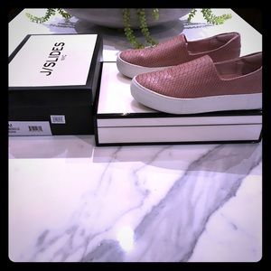 J Slides faux snakeskin slip on sneakers